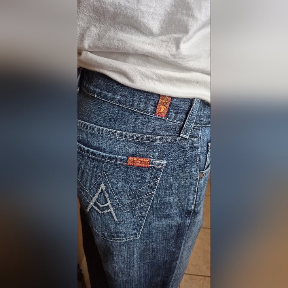 7 For All Mankind Men's Relaxed Fit Jeans - Blue - Picture 8 of 15